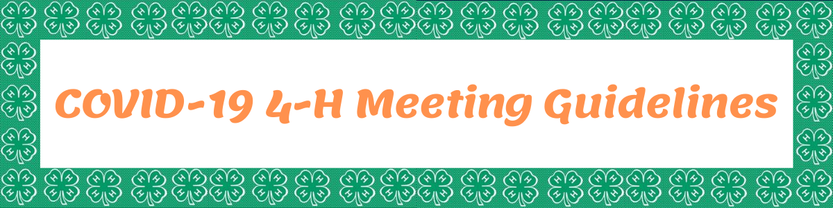 COVID-19 4-H Meeting Guidelines