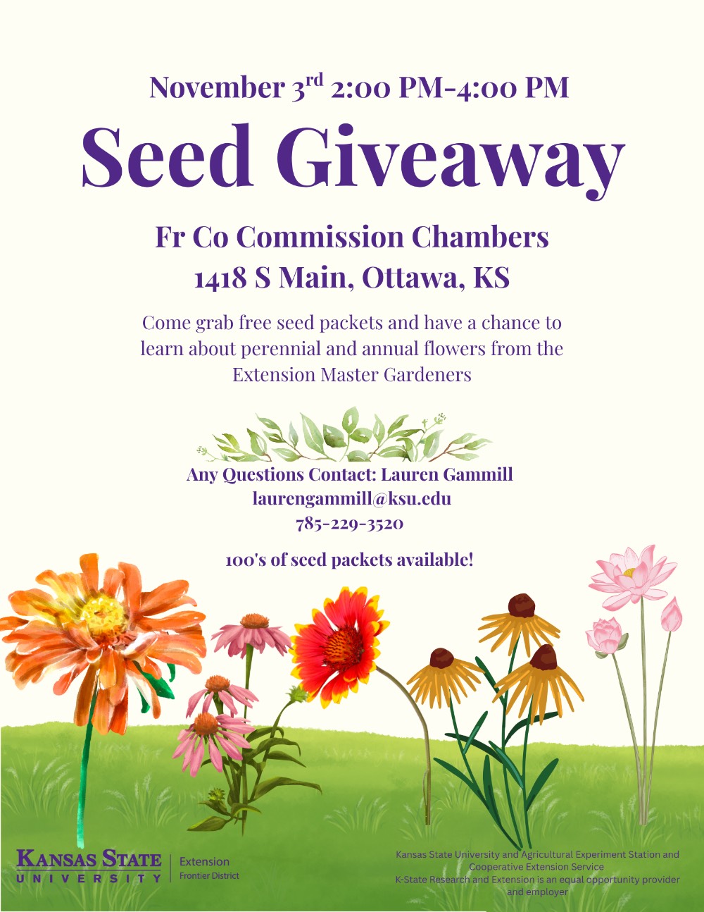 Free Seed Giveaway November 3rd 